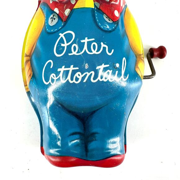 Vintage 1950s Mattel Peter Cottontail Wind Up Tin Toy Bunny with Pink Ears Works - Picture 6 of 6